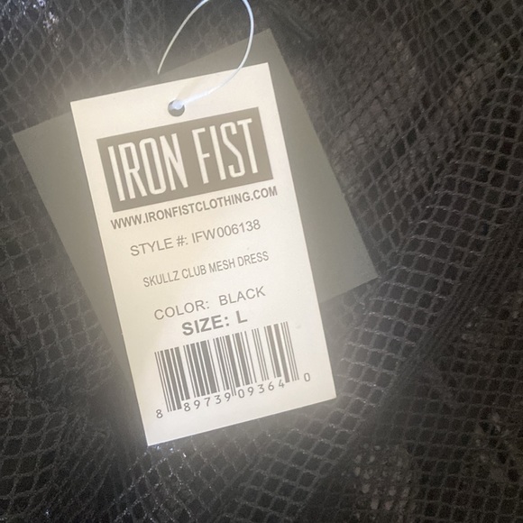 IRON FIST CLUB SKULLS ☠️ MESH DRESS BLACK MINI DRESS PARTY DANCE 💃🏽 NEW!! - Picture 5 of 5